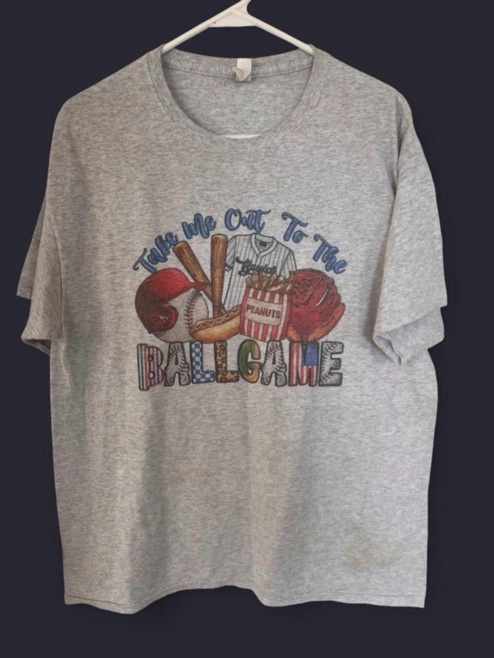 Classic Grey 'Take Me Out To The Ballgame' Graphic T-Shirt